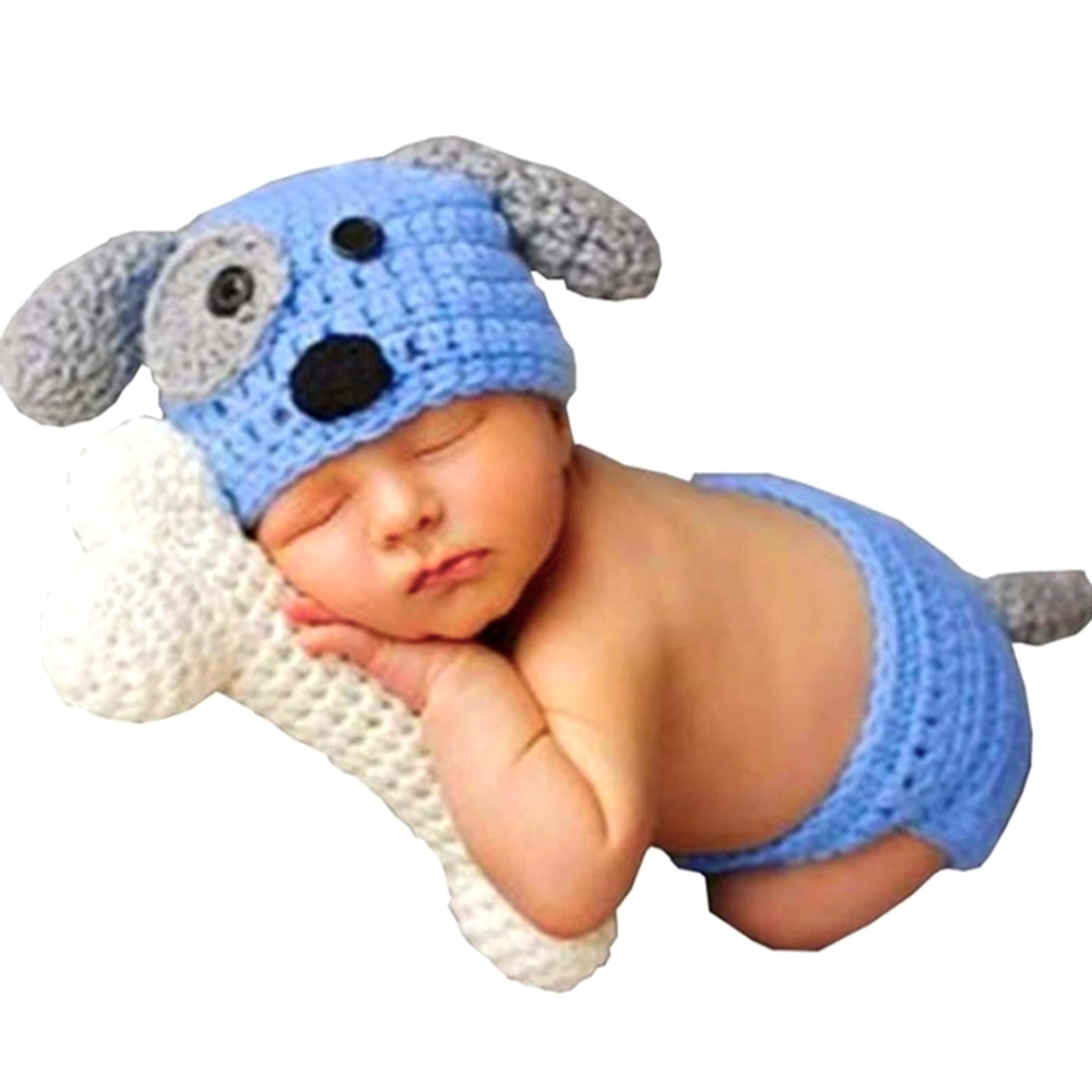 🐶 Blue Puppy Dog Knit Newborn 🐶 🎃 Halloween Costume 📸 Photography Outfit 📸